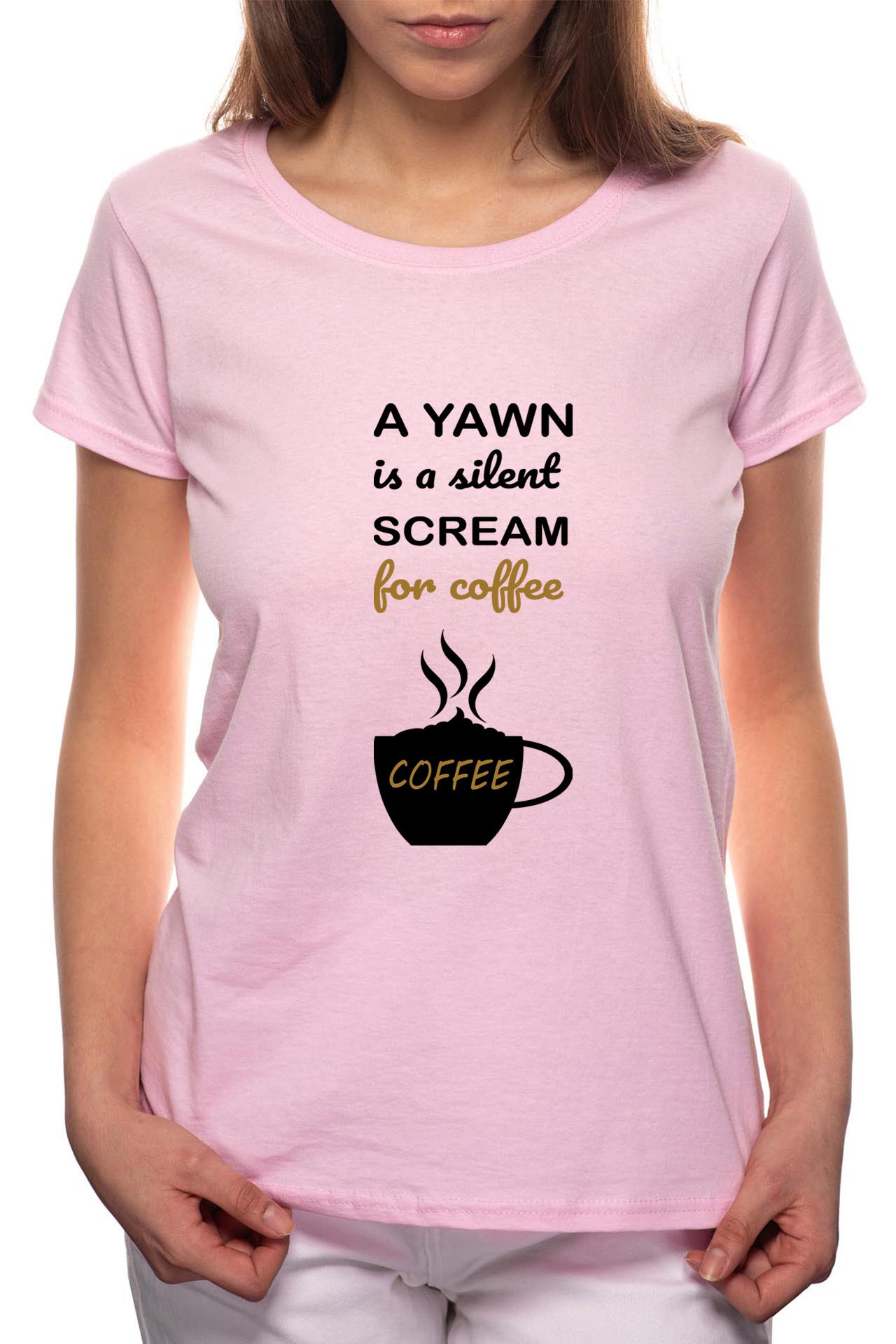 Tricou dama, Yawn, 100% Bumbac, P72, Roz