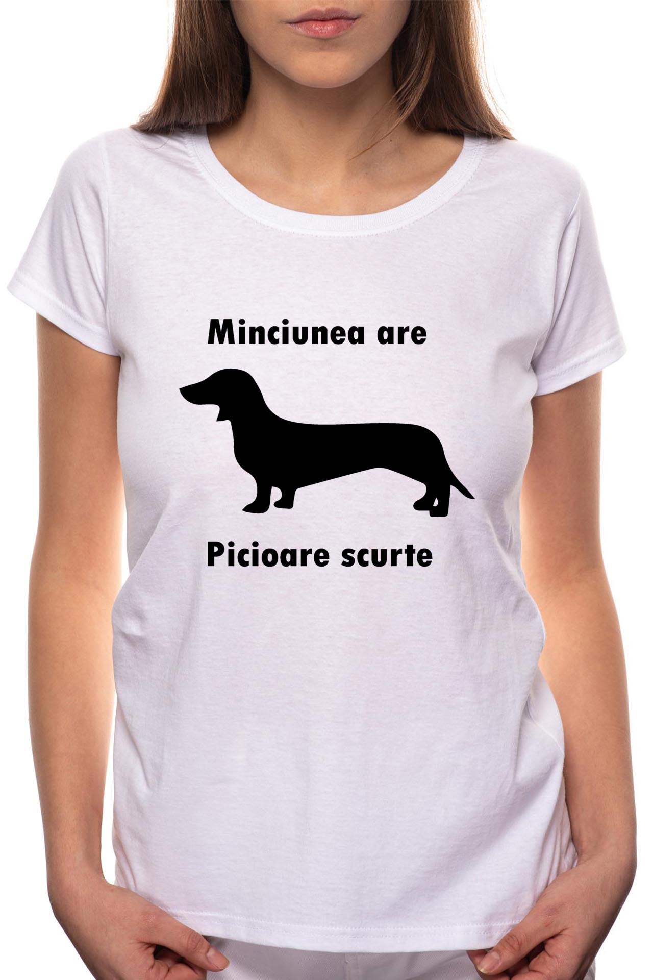 Tricou dama, Picoare Scurte, 100% Bumbac, W73, Alb