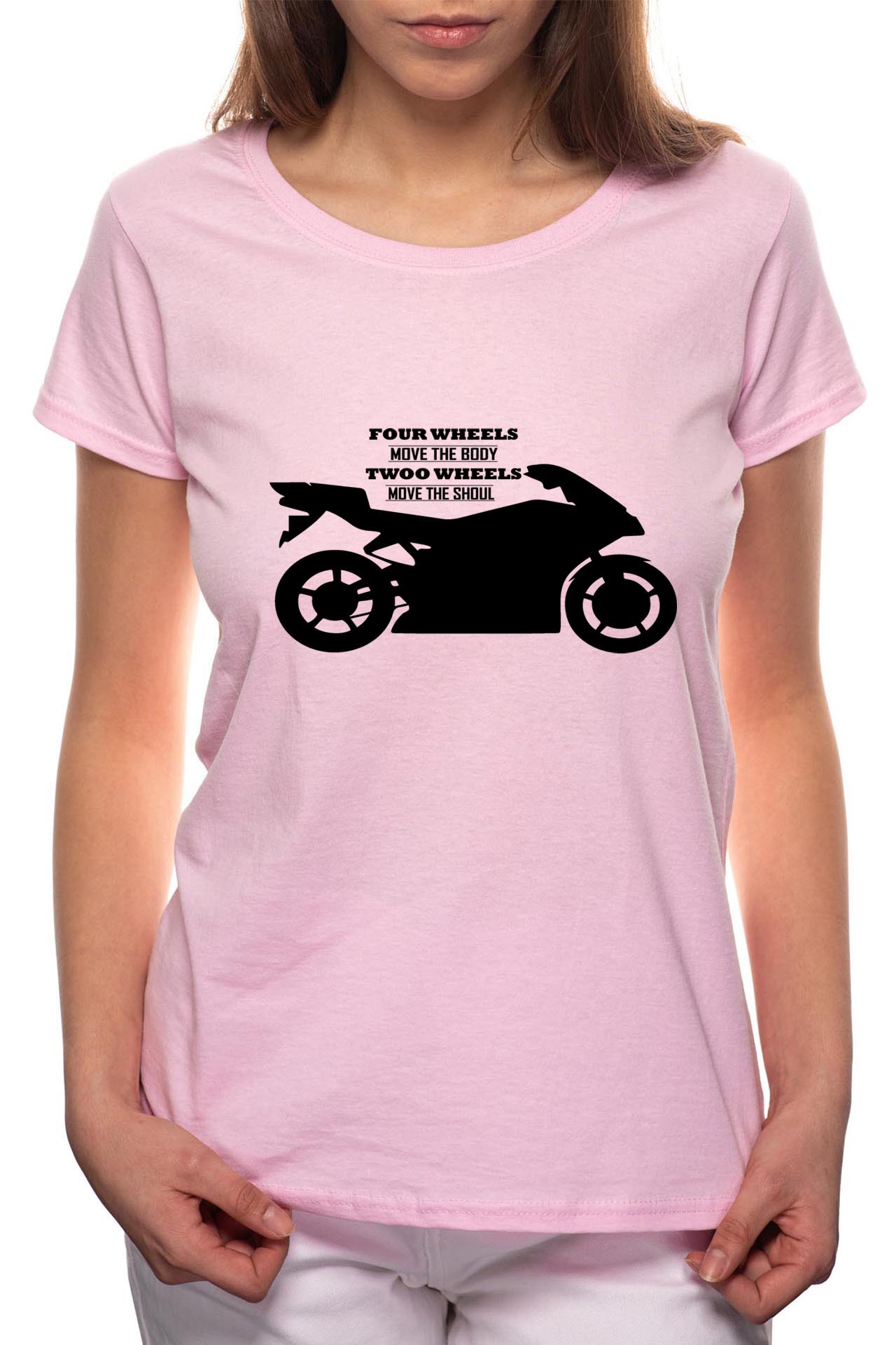 Tricou dama, Moto Life, 100% Bumbac, P58, Roz