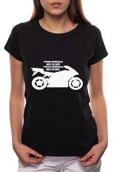 Tricou dama, Moto Life, 100% Bumbac, B58, Negru Tricou dama, Moto Life, 100% Bumbac, B58, Negru