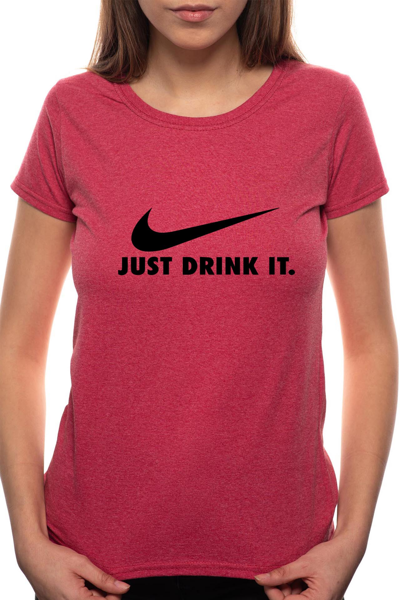 Tricou dama, Just Drink It, 100% Bumbac, BR55, Bordeaux Red