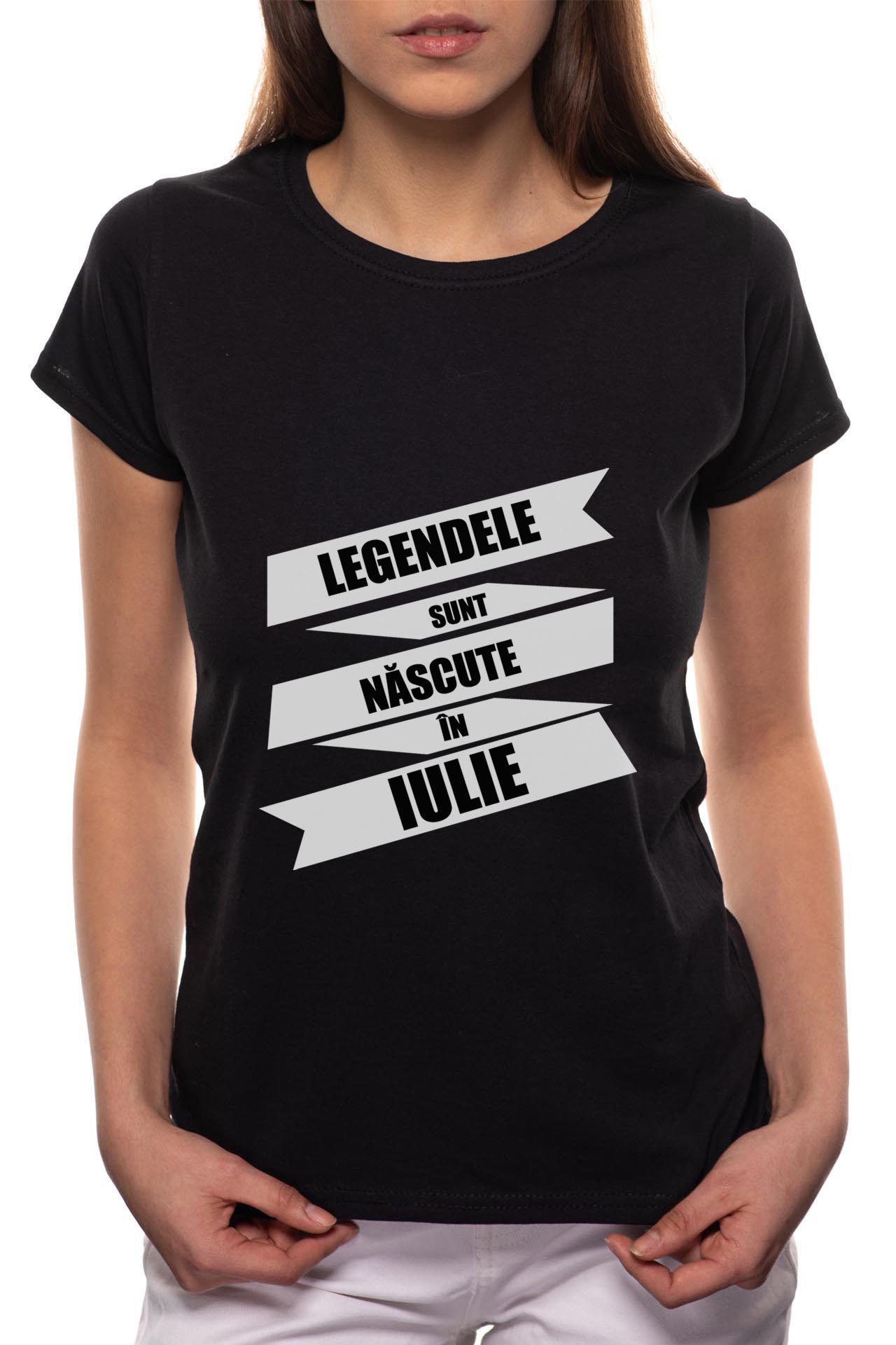 Tricou dama, Nascute In Iulie, 100% Bumbac, B92, Negru