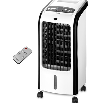 Racitor aer cu Timer Trisa Hidro Cool cu telecomanda, Putere 80 W, Rezervor 4 litri, Oscilatie 120°, Mod repaus si temporizator integrat, 3 viteze Racitor aer cu Timer Trisa Hidro Cool cu telecomanda, Putere 80 W, Rezervor 4 litri, Oscilatie 120°, Mod repaus si temporizator integrat, 3 viteze