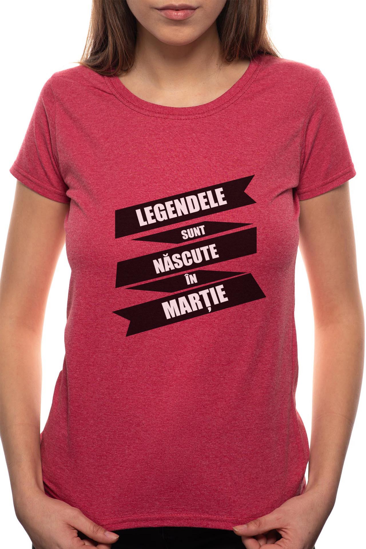 Tricou dama, Nascute In Martie, 100% Bumbac, BR89, Bordeaux Red