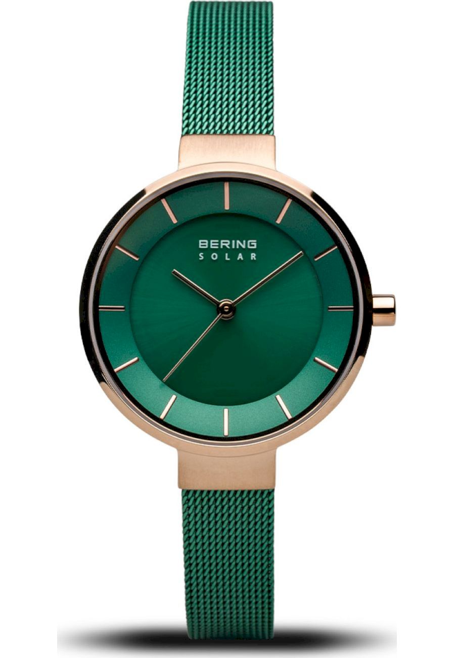 Ceas de dama Bering 14631-Charity, Otel inoxidabil, Analog, Verde