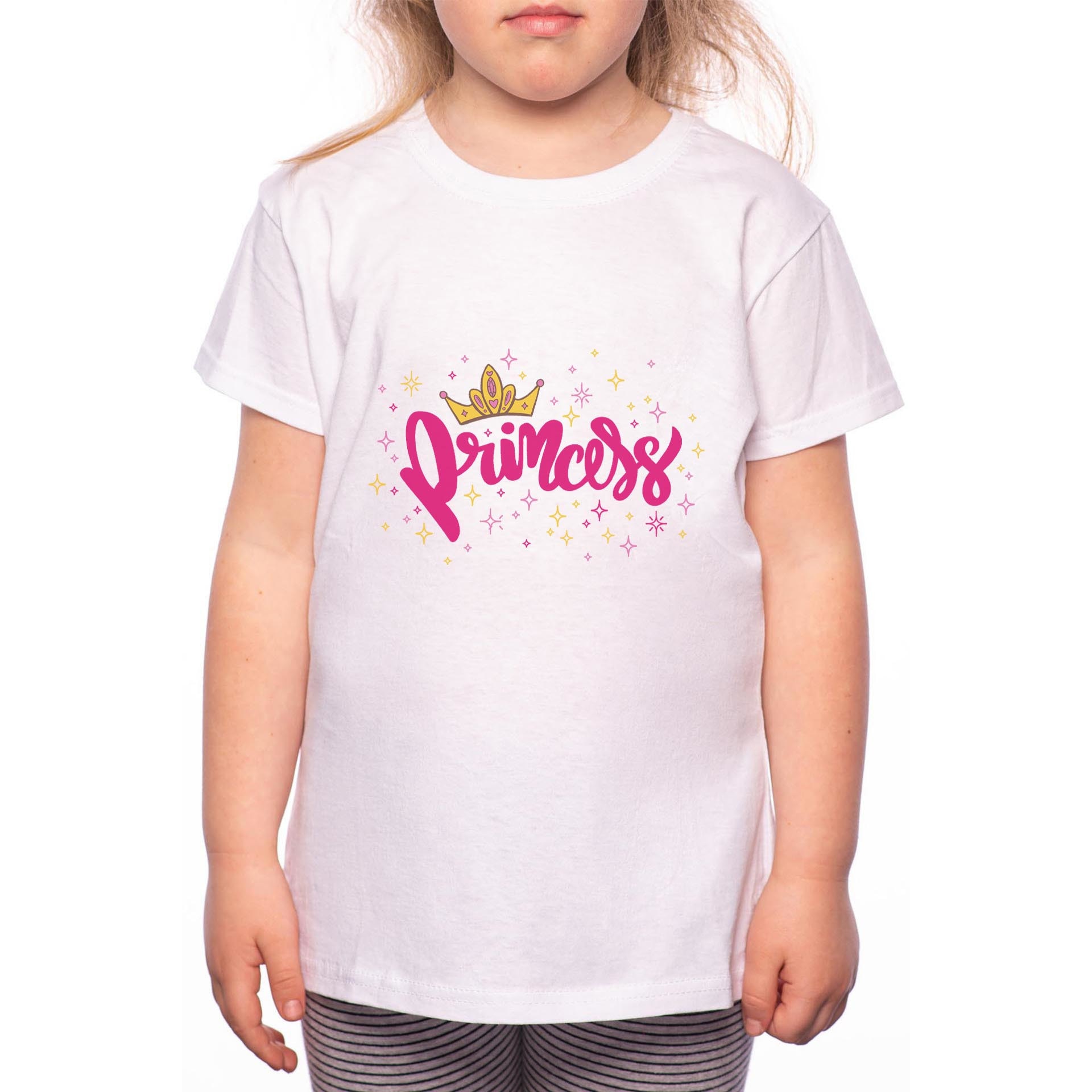 Tricou Fetita, Princess, 100% Bumbac, Alb, W74