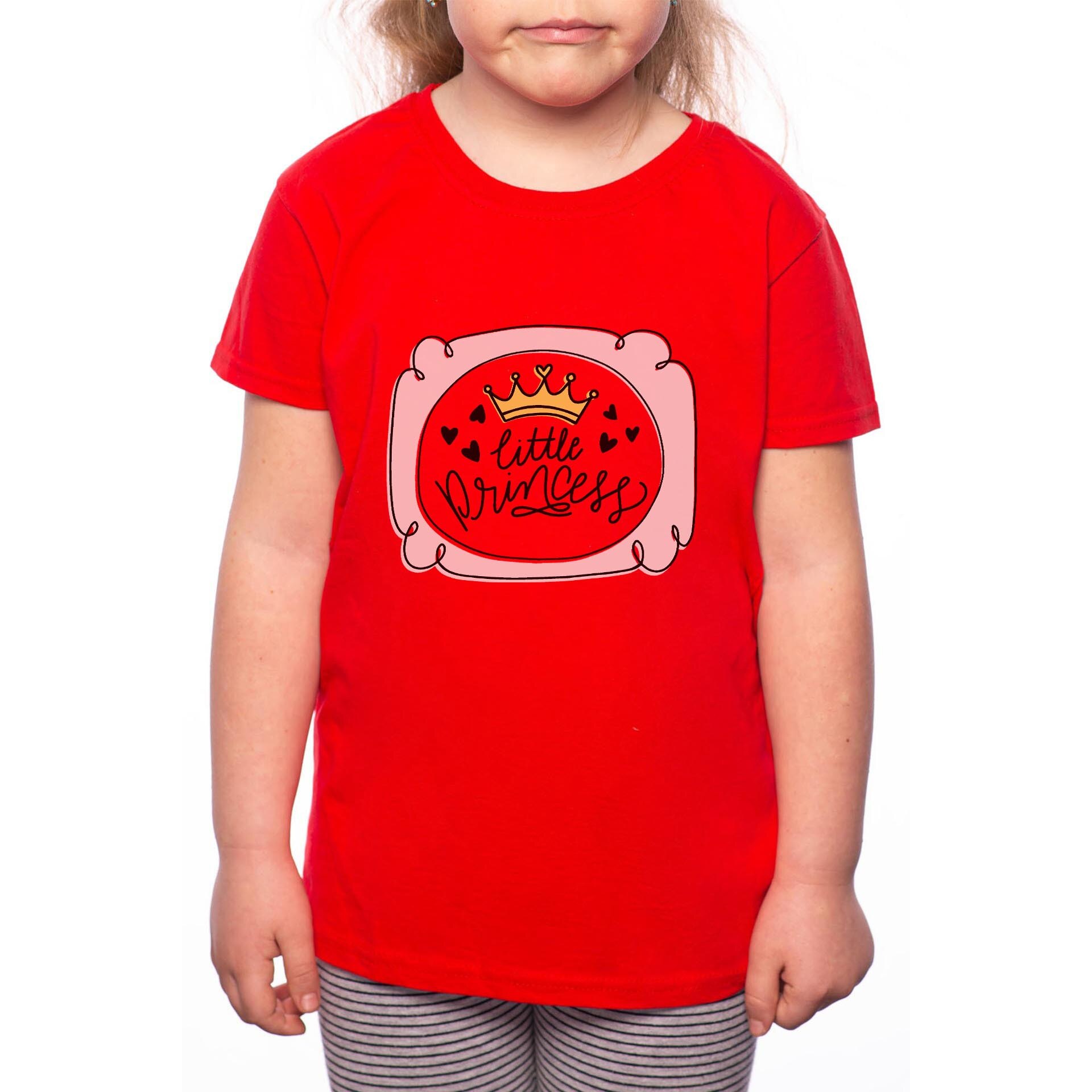 Tricou Fetita, Little Princess, 100% Bumbac, Rosu, R77