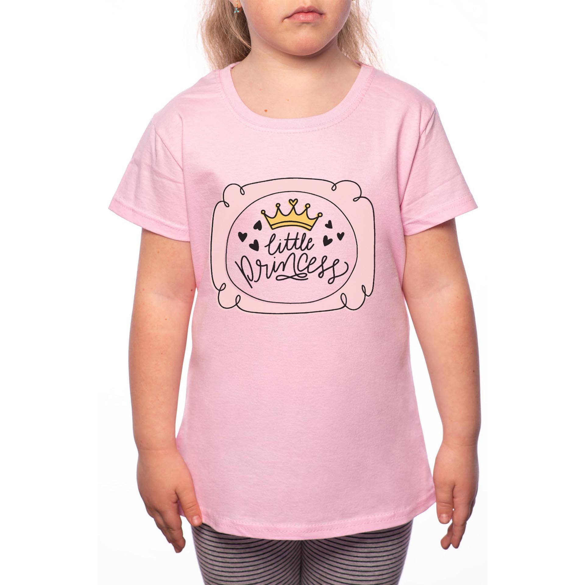Tricou Fetita, Little Princess, 100% Bumbac, Roz, P77