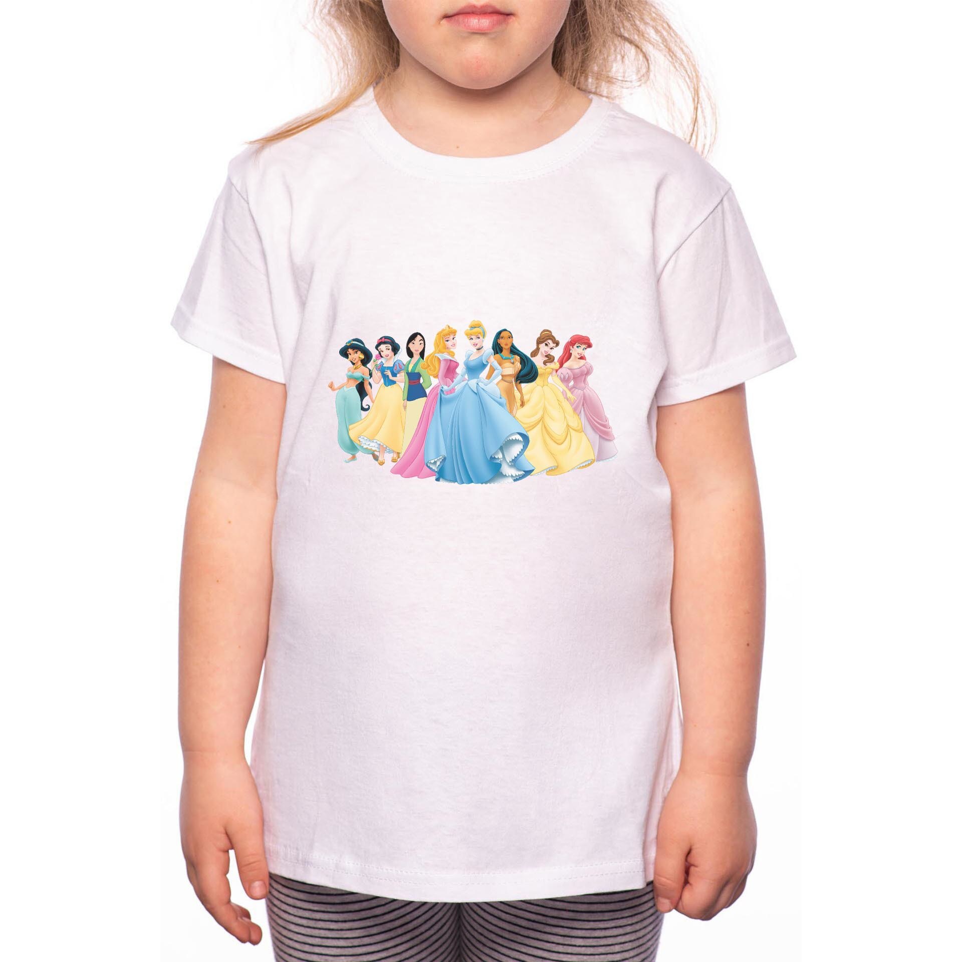 Tricou Fetita, Princesses, 100% Bumbac, Alb, W91