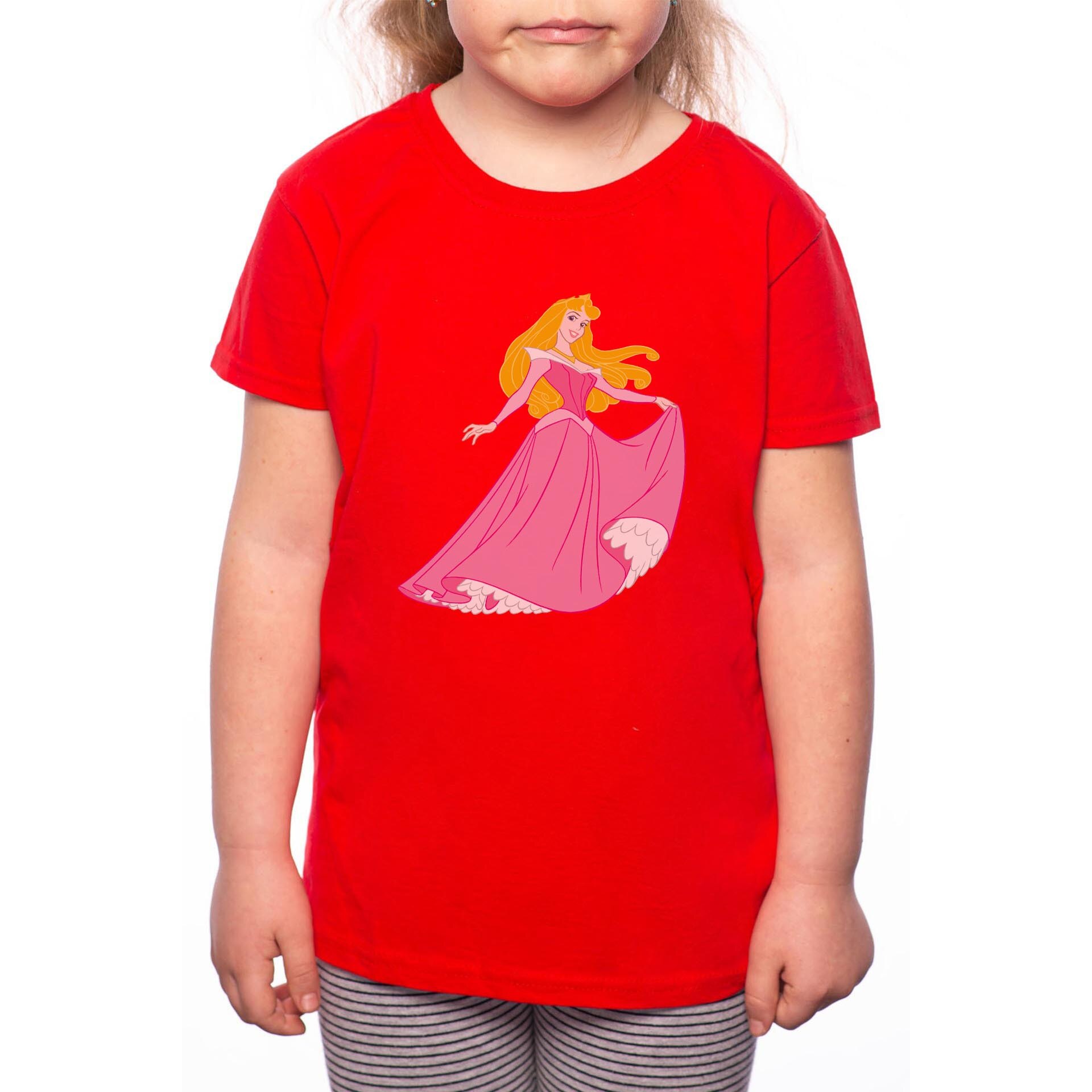 Tricou Fetita, Princess, 100% Bumbac, Rosu, R100