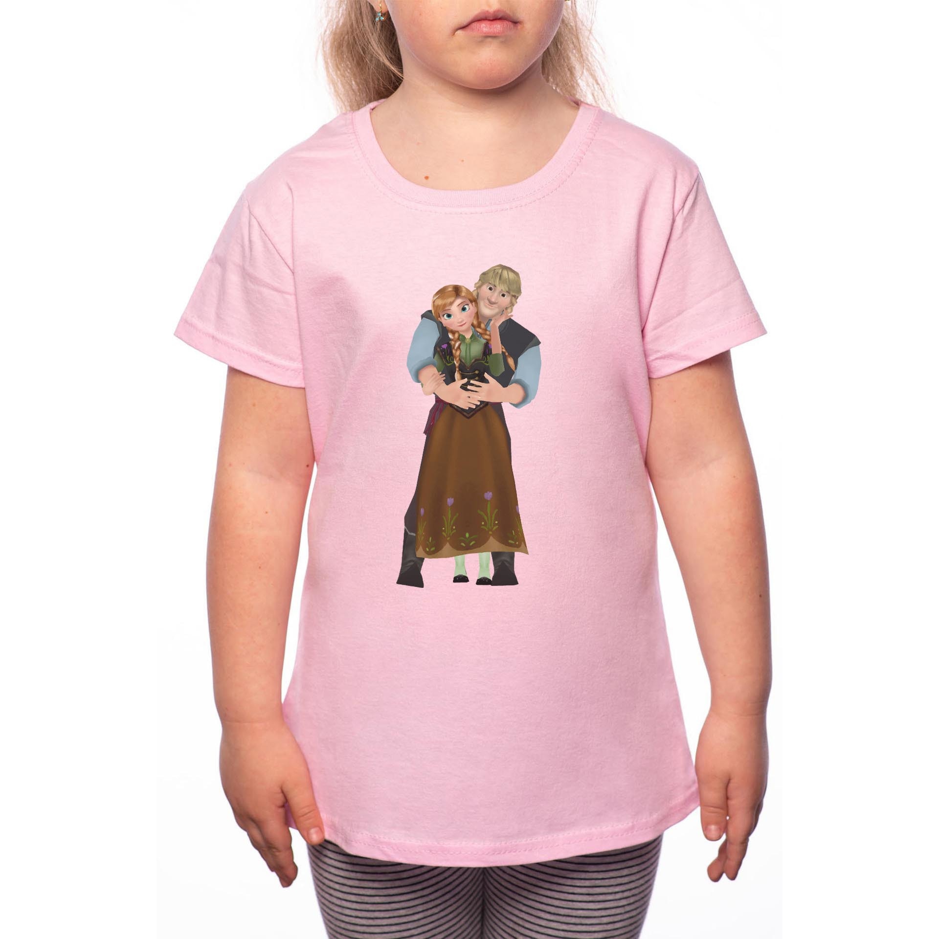Tricou Fetita, Frozen, 100% Bumbac, Roz, P98