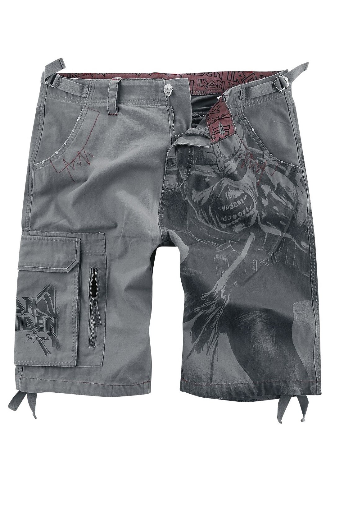 Pantaloni Scurti Iron Maiden, Gri, Gri, L