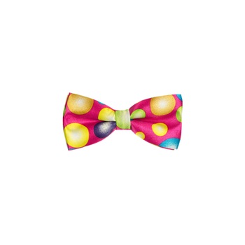 Papion pentru copii, Buticcochet, Roz cu buline colorate, 9x5 cm - PAPC210 Papion pentru copii, Buticcochet, Roz cu buline colorate, 9x5 cm - PAPC210