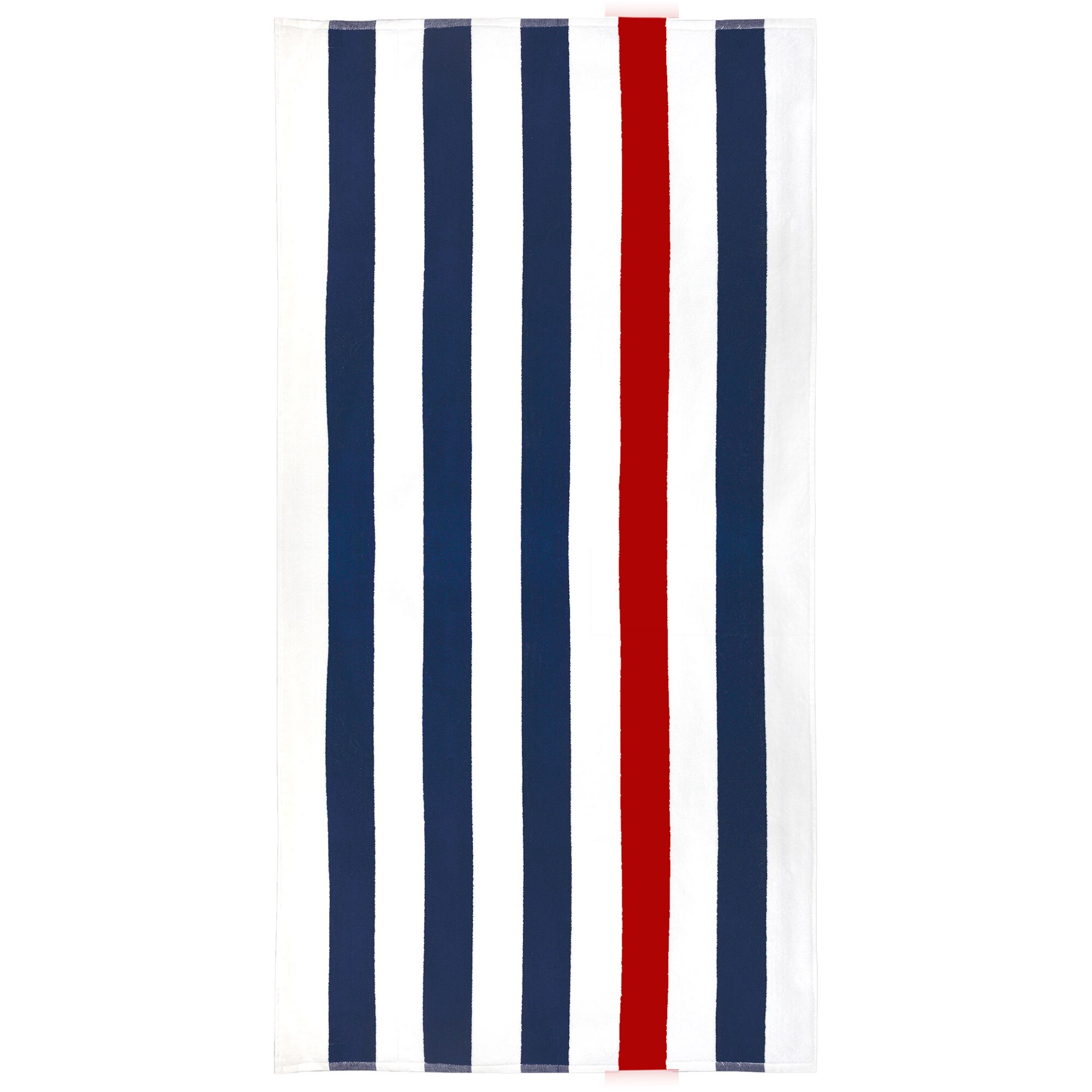 Prosop plaja Stripe Collection, Bleumarin/Rosu, 90x190 cm, 100% bumbac Terry Selection, 550 gr/mp