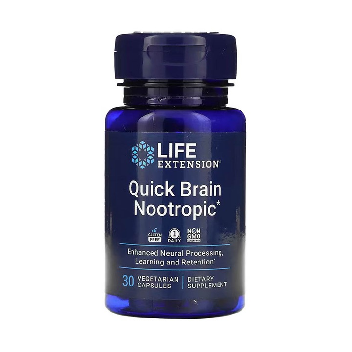 Supliment Alimentar, Life Extension, Bacopa Monnieri Capsule Set, Barbati, Bacopa Monnieri, Fara Gluten, Vegetarian, Pe Baza De Plante, Fara Omg, Memorie, Calea Orala, 30 Capsule