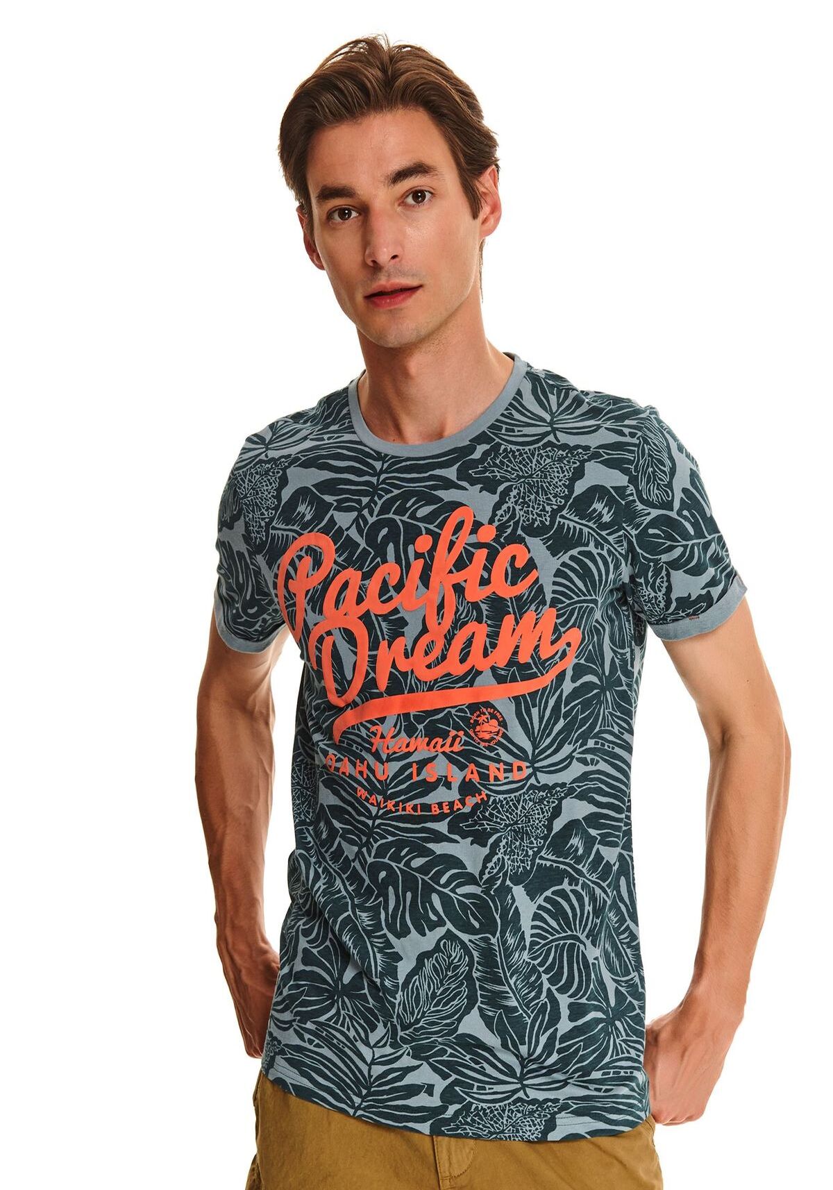 Tricou cu maneci scurte pentru barbati, TOP SECRET, SPO4684, Verde