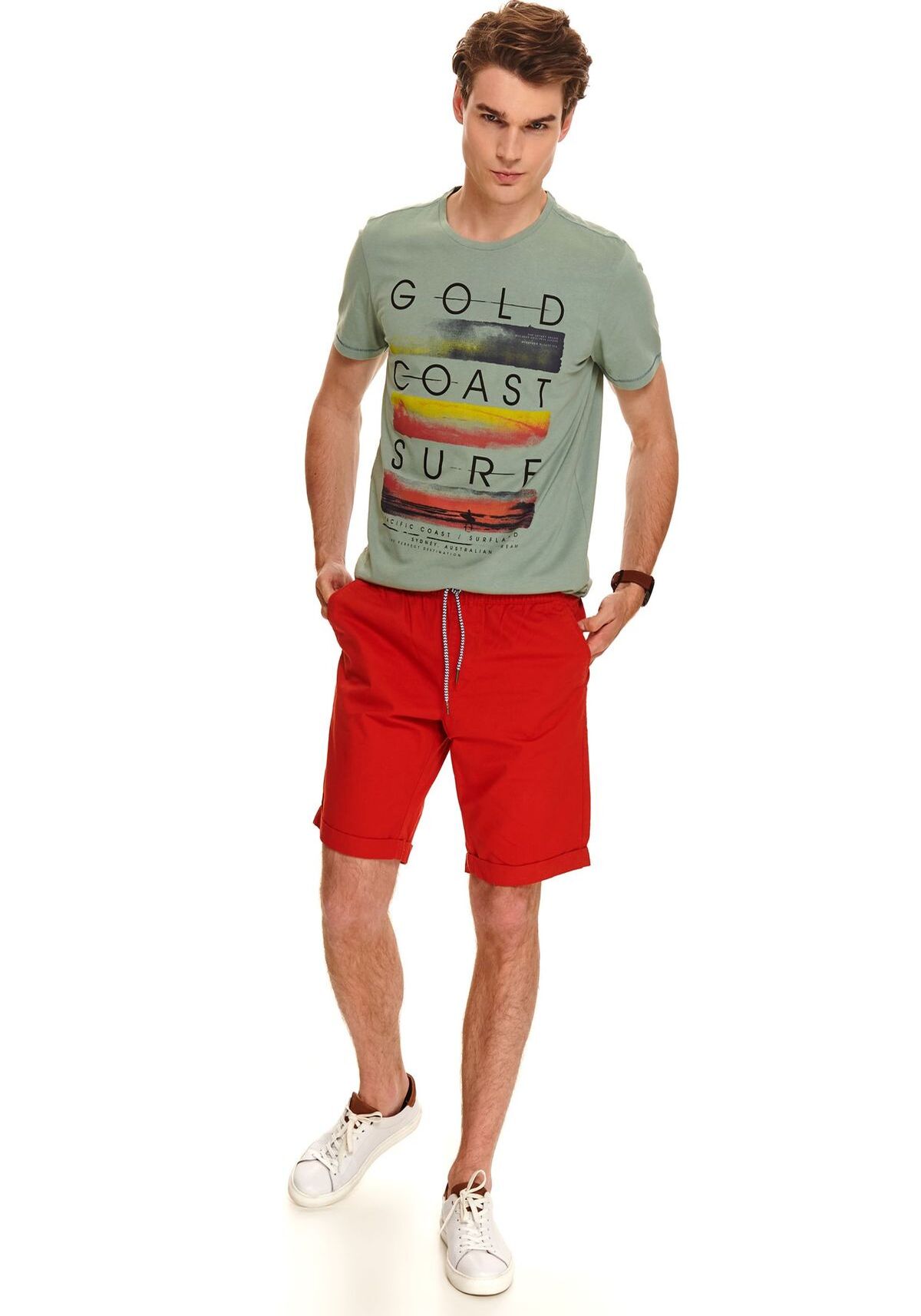 Pantaloni scurti barbati, TOP SECRET, SSZ1076, Rosu