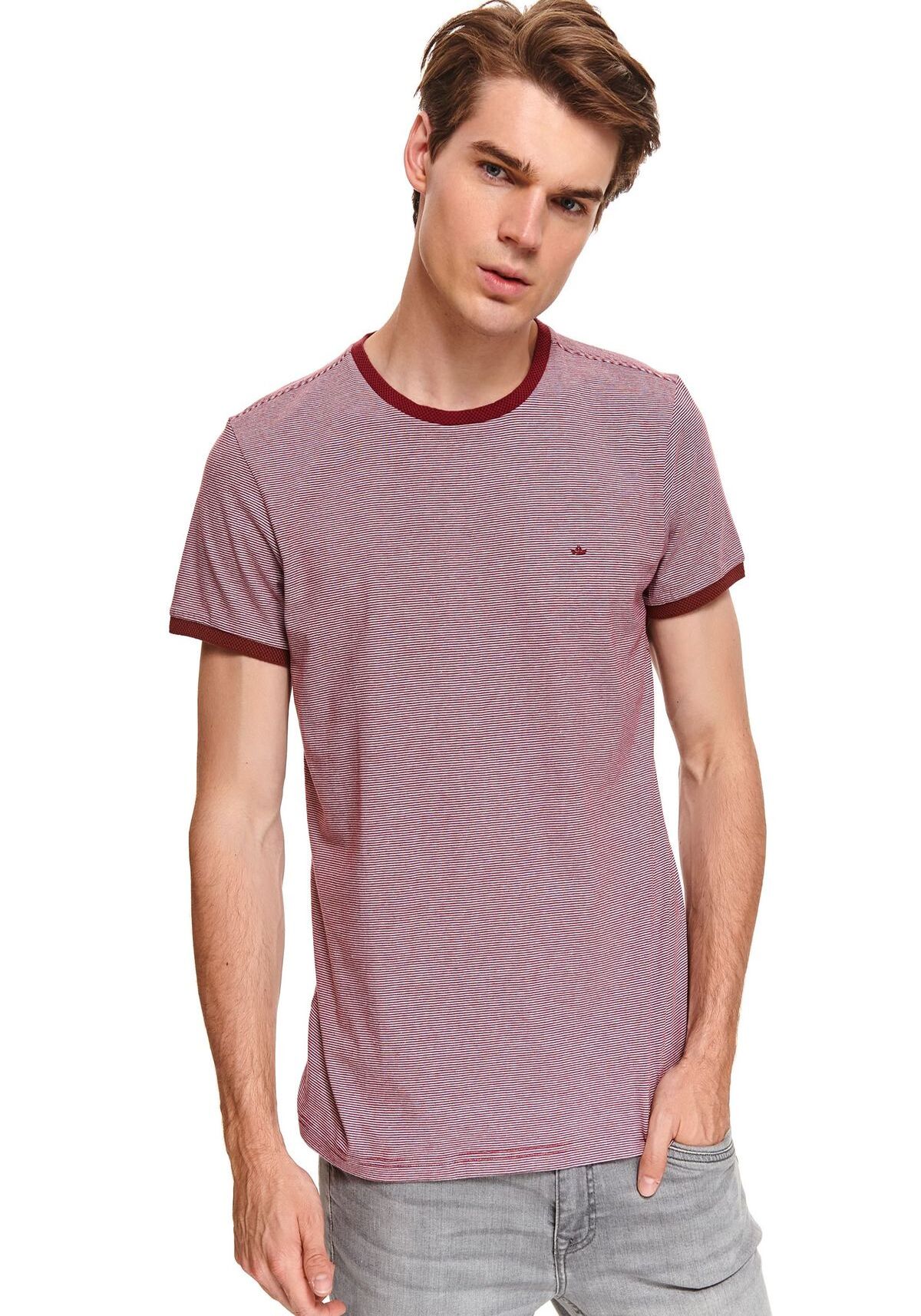 Tricou cu maneci scurte pentru barbati, TOP SECRET, SPO4830, Rosu