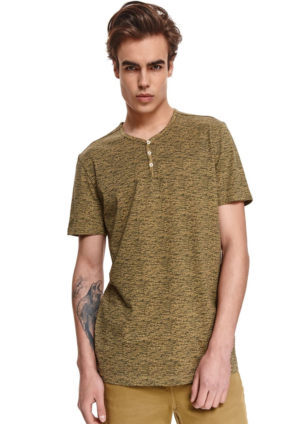 Tricou cu maneci scurte pentru barbati, TOP SECRET, SPO5073, Verde