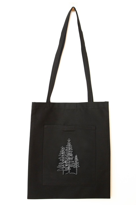 Tote táska Forest, Evergreen Handmade, Fekete, 34 x 30 cm