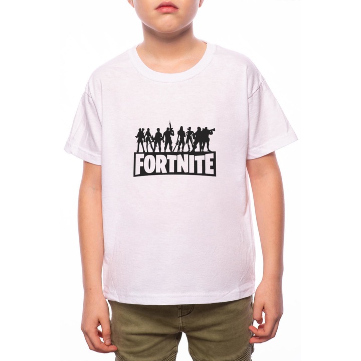 Fiú póló, Fortnite, 100% pamut, fehér, W52
