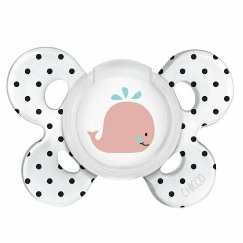 Suzeta ortodontica din silicon 0-6 luni Chicco Back & White 137770, Alb