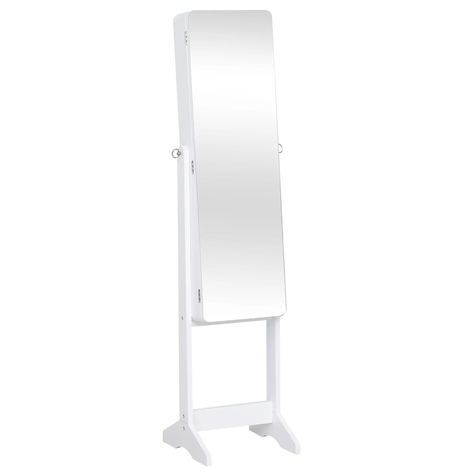 Oglinda Homcom cu Dulapior Cutie de bijuterii si Iluminare LED Automata, Alb, 30x146x36 cm