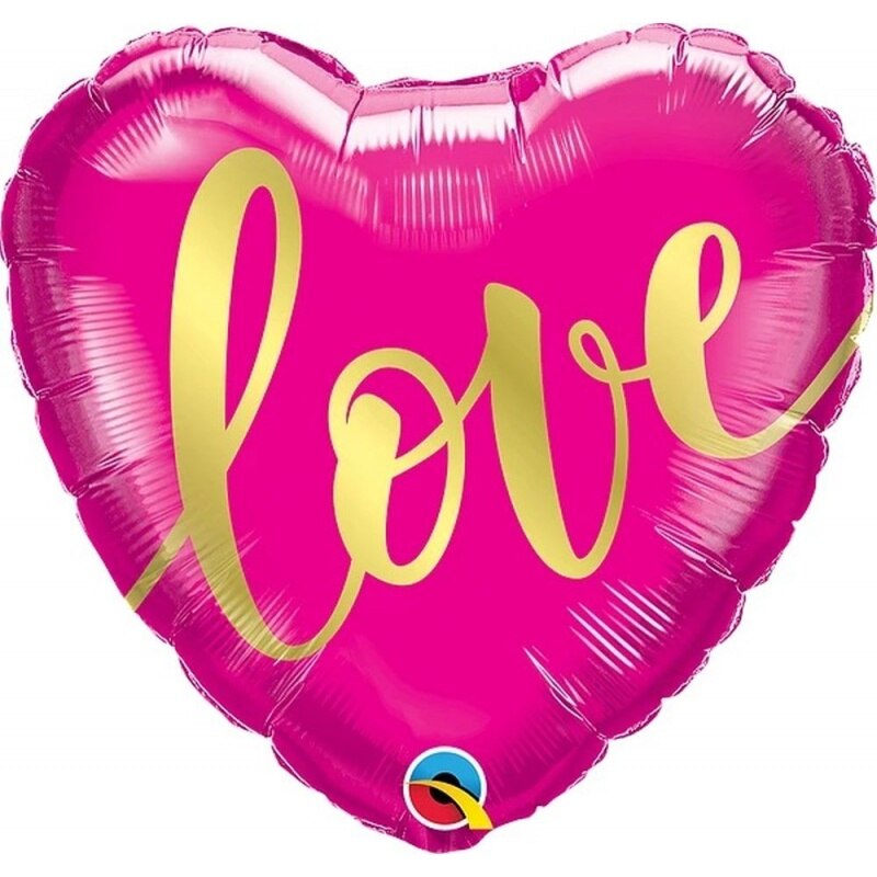 Balon Folie 45 cm inima - Love, Qualatex 16766