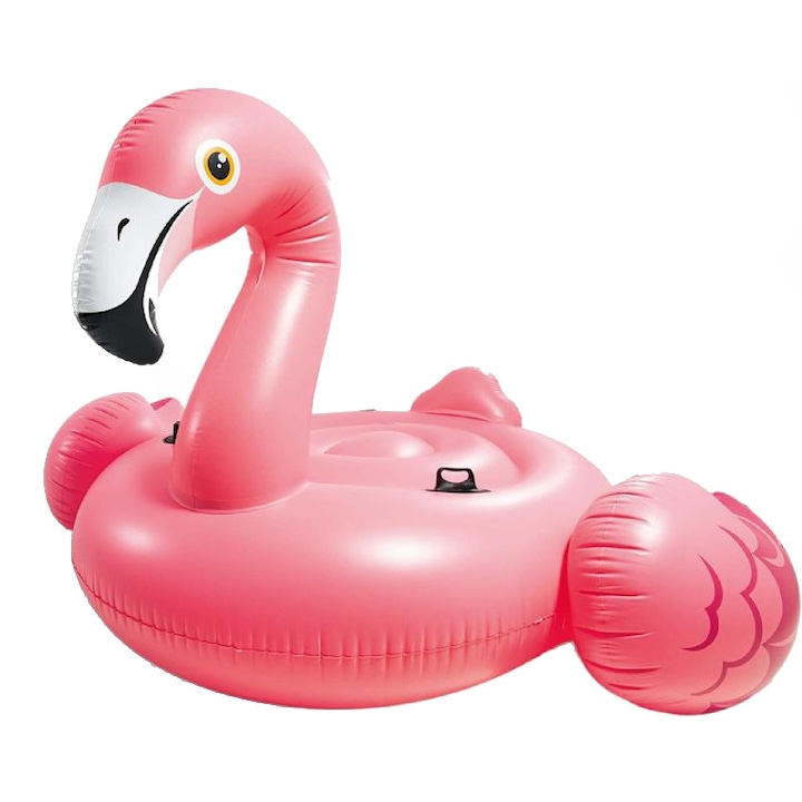 IMK Felfújható Matrac Gyerekeknek, Flamingo, tartó fogantyúkkal, 0,3 mm PVC, 142 x 137 x 97 cm