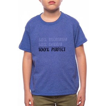 Tricou Baiat, 100% Perfect, 100% Bumbac, Albastru, A86 Tricou Baiat, 100% Perfect, 100% Bumbac, Albastru, A86