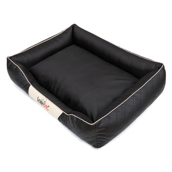 Culcus pentru animale de companie, HobbyDog Imperial Perfect, Negru, piele ecologica, Rosu conducte, Marimea 4 - 114x84x25 cm Culcus pentru animale de companie, HobbyDog Imperial Perfect, Negru, piele ecologica, Rosu conducte, Marimea 4 - 114x84x25 cm