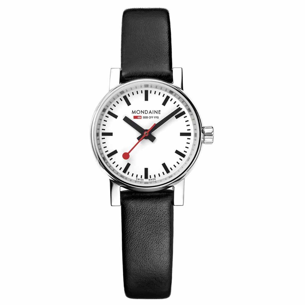 Ceas dama Mondaine Evo 2 Petite, Inox/ Piele, Negru