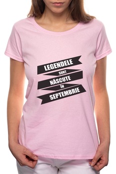 Tricou dama, Nascute In Septembrie, 100% Bumbac, P83, Roz Tricou dama, Nascute In Septembrie, 100% Bumbac, P83, Roz