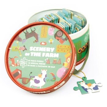 Puzzle piesaj ferma, harta 3D, 3 ani+ Puzzle piesaj ferma, harta 3D, 3 ani+