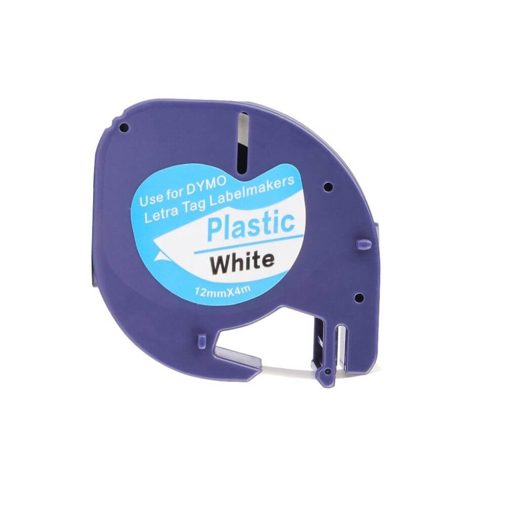 Banda Continua Etichete i-Aicon Compatibila Dymo Letratag DY91201, Alba, 12mm x 4m