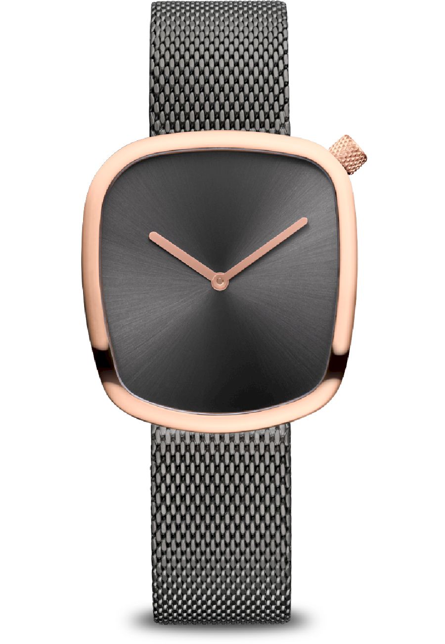 Ceas de dama Bering 18034-369, Cristal safir, Otel inoxidabil, 3 ATM, Gri