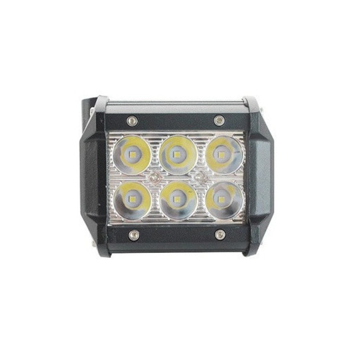 Proiector LED Auto Offroad 6 LEDuri 18W 12V - 24V Dreptunghiular