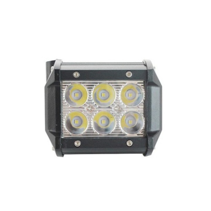 Miralex Autós Offroad Floodlight Lámpatest, 6 LED, 18W, 12-24V, Téglalap alakú