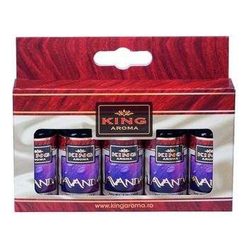 Pachet 5 uleiuri aromaterapie Lavanda, Kingaroma, 10 ml Pachet 5 uleiuri aromaterapie Lavanda, Kingaroma, 10 ml