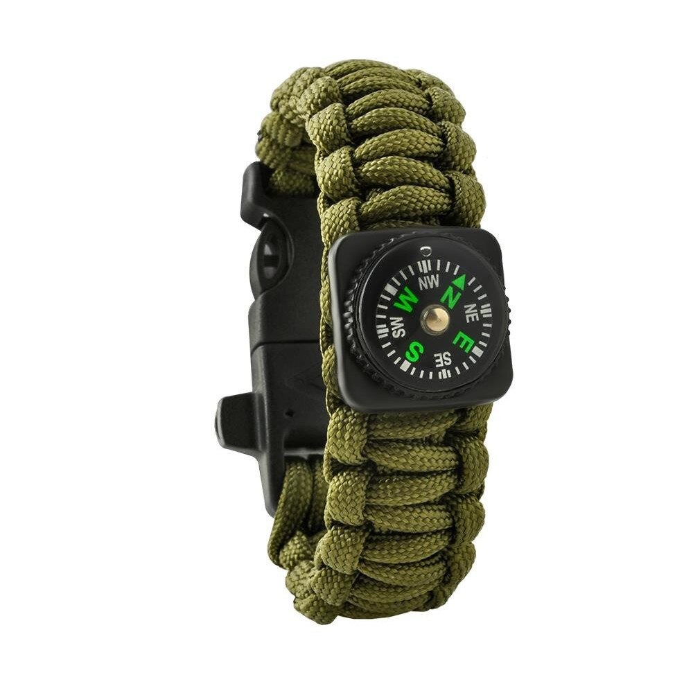 Bratara cu busola, Zola®, rezistenta la apa, verde kaki, inchidere cu clips