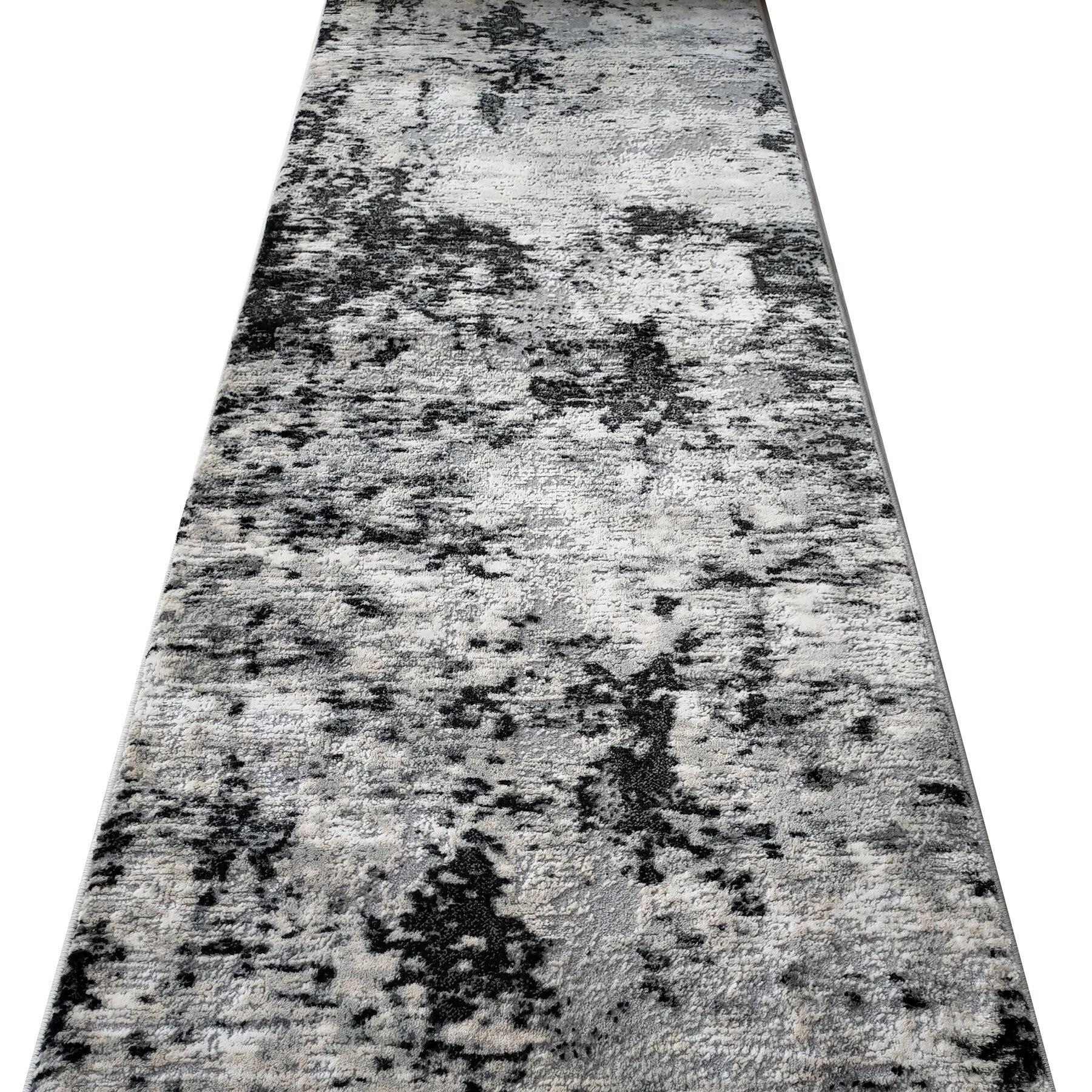 Covor traversa gri / negru / alb 80x230 cm grosime 12 mm, greutate 2,3 kg/mp