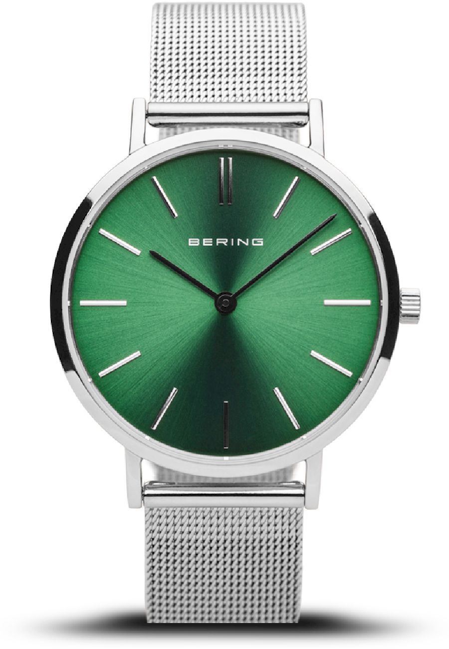 Ceas de dama Bering 14134-008, Cristal safir, Otel inoxidabil, 3 ATM, Argintiu