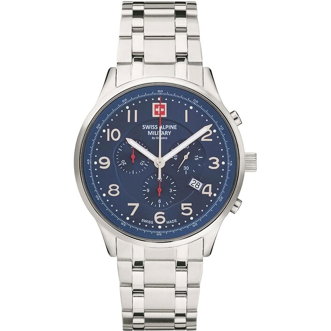 Ceas barbatesc Swiss Military 7084.9135, Quartz, 43mm, 10ATM, Argintiu