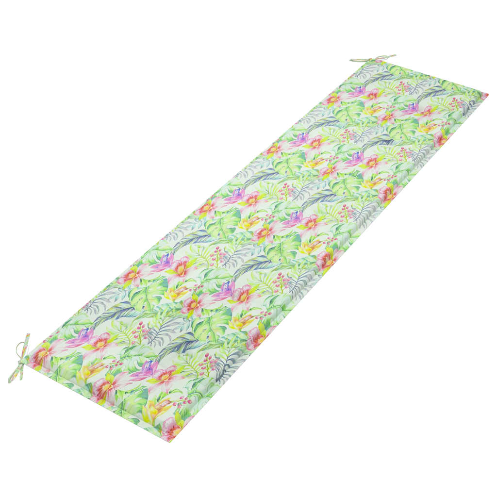 Perna banca de gradina, vidaXL, Poliester, 180 x 50 x 4 cm, Model tropical, Multicolor