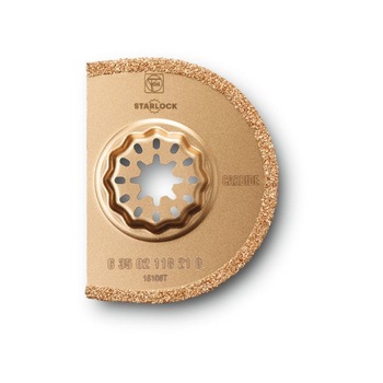 Panza segmentata cu carburi metalice, Fein Starlock, 75mm, pentru fierastrau multicutter, taiere ceramica Panza segmentata cu carburi metalice, Fein Starlock, 75mm, pentru fierastrau multicutter, taiere ceramica