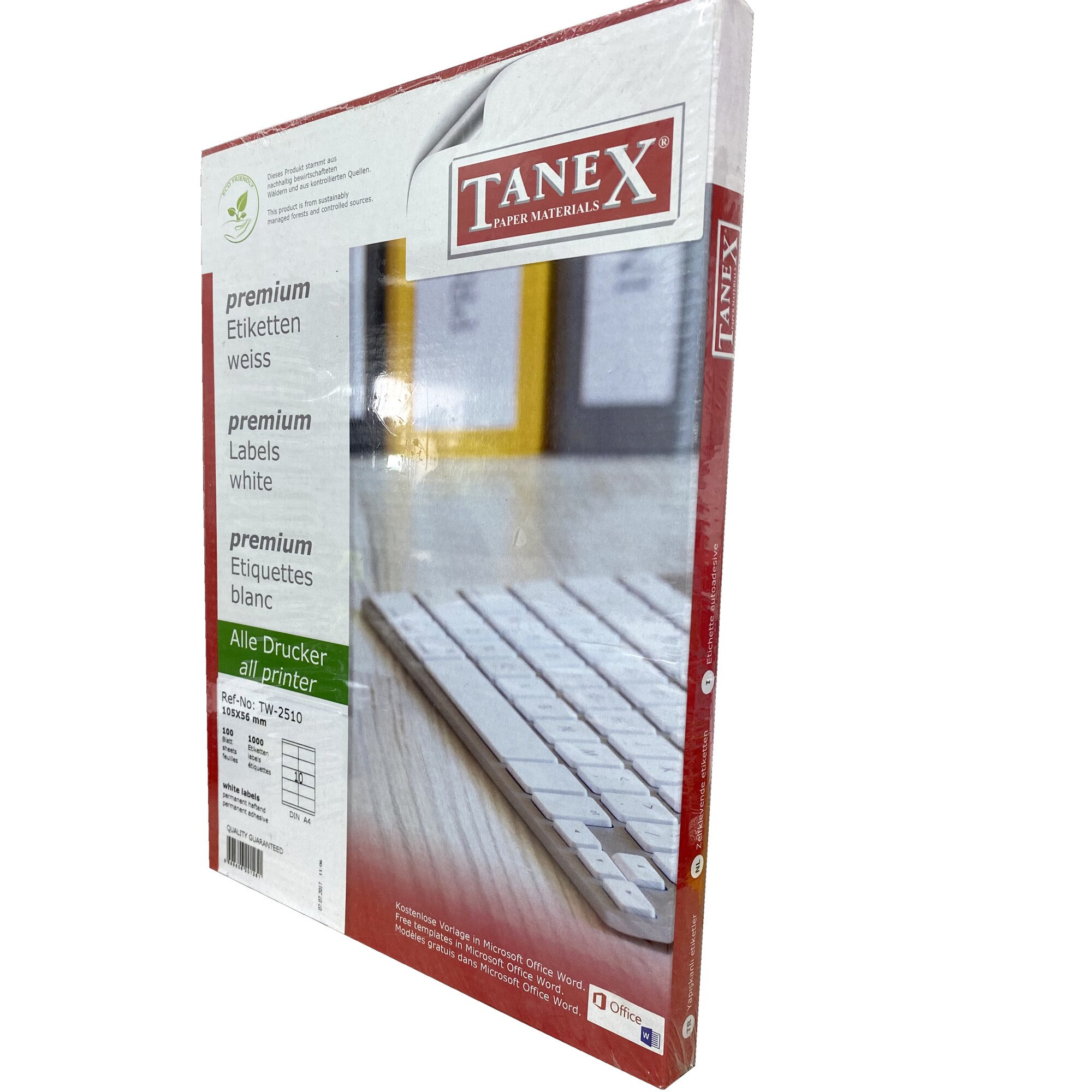 Etichete Laser 4/A4, Tanex, colturi rotunde, alb, 99.1 x 139 mm