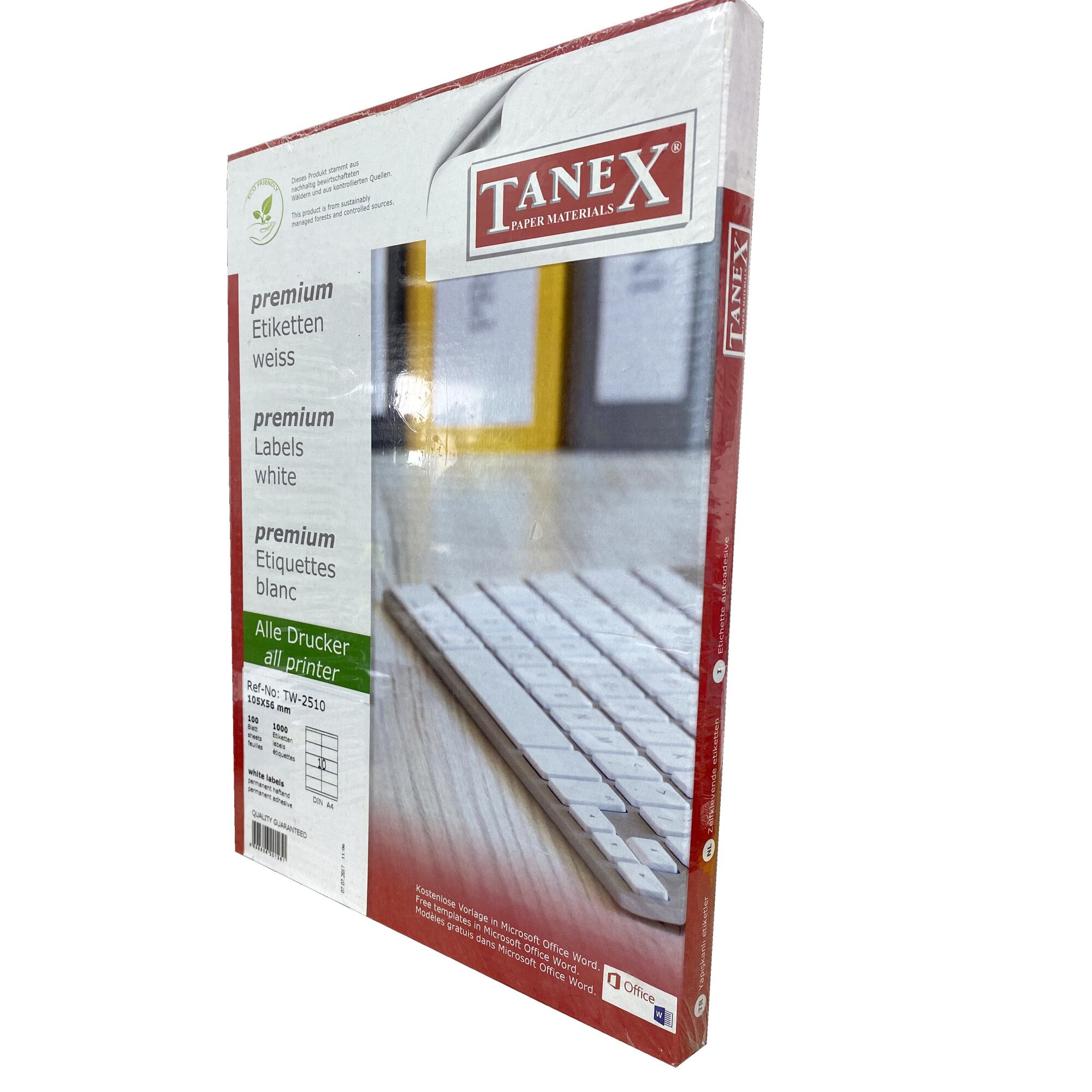 Etichete Laser 14/A4, Tanex, colturi rotunde, alb, 99.1 x 38.1mm