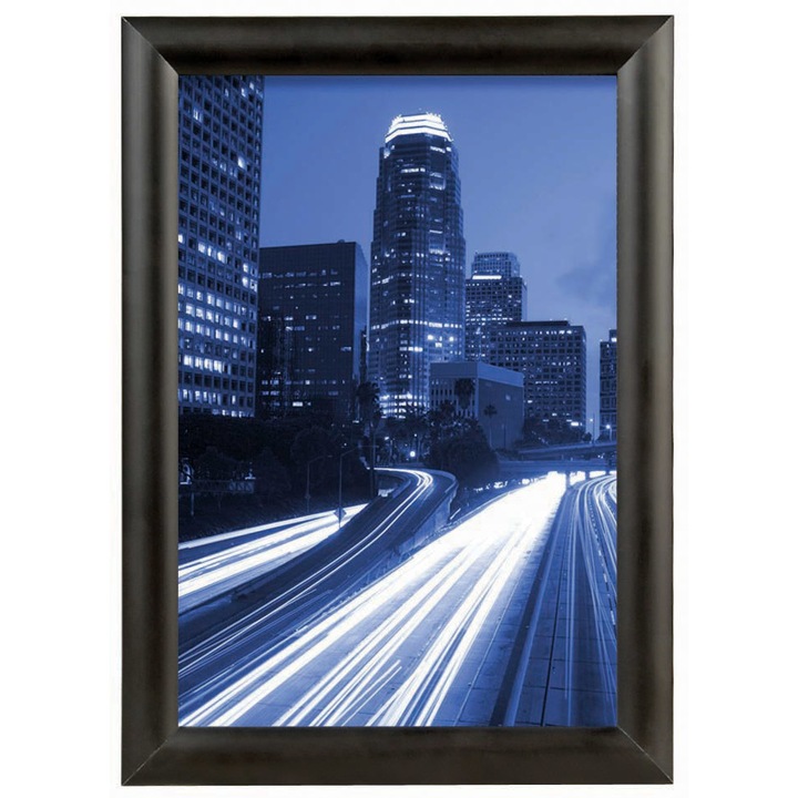 Rame publicitare de aluminiu, MT DISPLAYS, Basic Snap Frame, de dimensiuni 25 mm, A4, cu colturi unghiulare, de culoare neagra