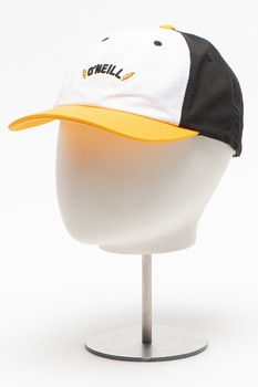O'Neill, Sapca baseball cu logo brodat si model colorblock, Alb/Negru/Portocaliu O'Neill, Sapca baseball cu logo brodat si model colorblock, Alb/Negru/Portocaliu