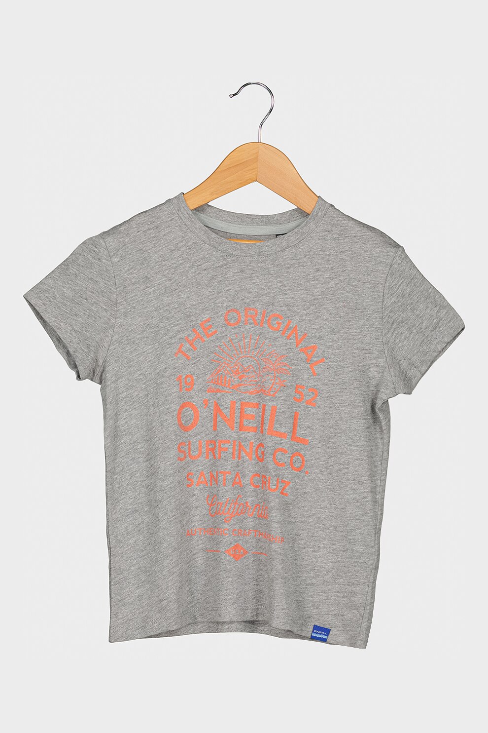 O'Neill, Tricou relaxed fit de bumbac organic The Original, Gri melange/Oranj